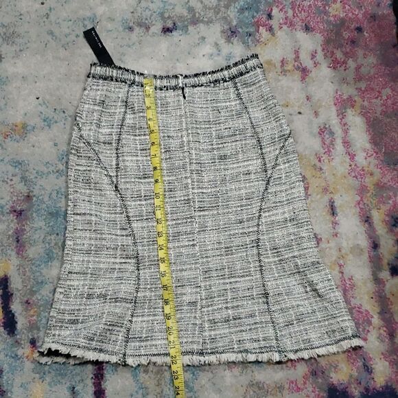 Limited Midi Skirt in Black & White with Fringe Size 2 - Picture 9 of 13